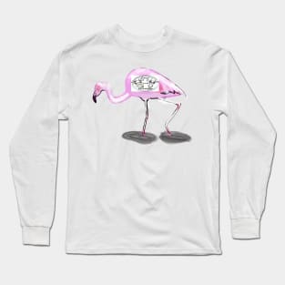 Pink flamingo Cow and Giraffe Long Sleeve T-Shirt